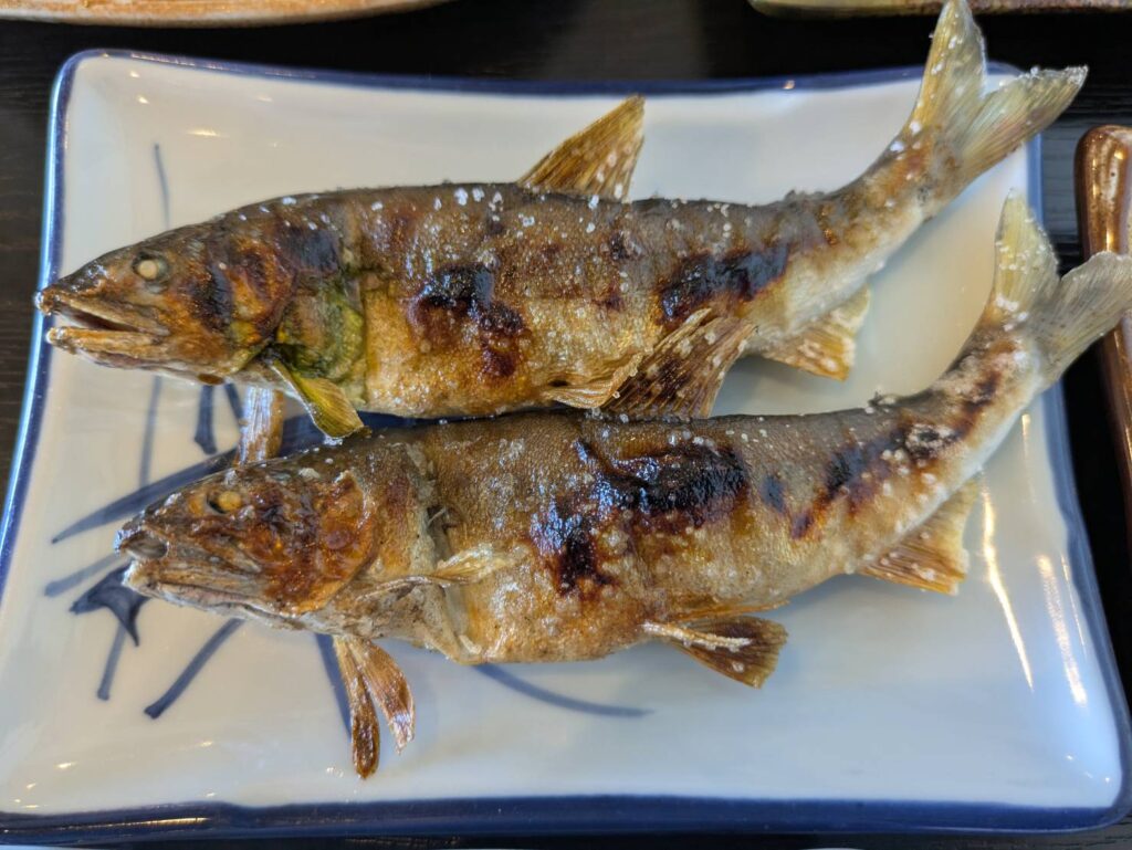 3品目の塩焼き。ほのかな香りとしなやかな弾力が魅力だ